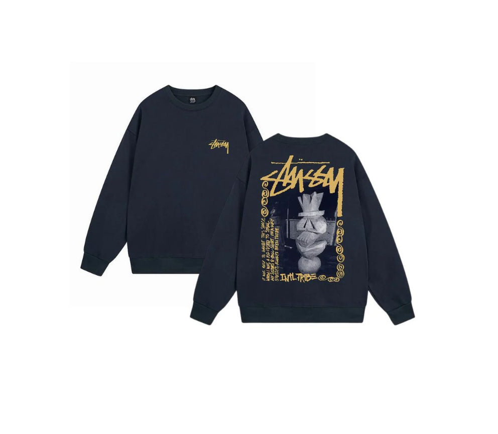 פוטר Stussy - כחול כהה עם הדפס