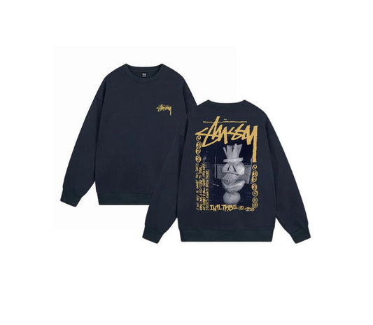 פוטר Stussy - כחול כהה עם הדפס
